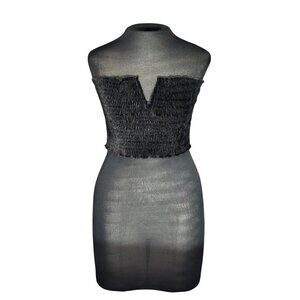 Strapless Black Smocked Tube Top By Cotton Candy LA Size S